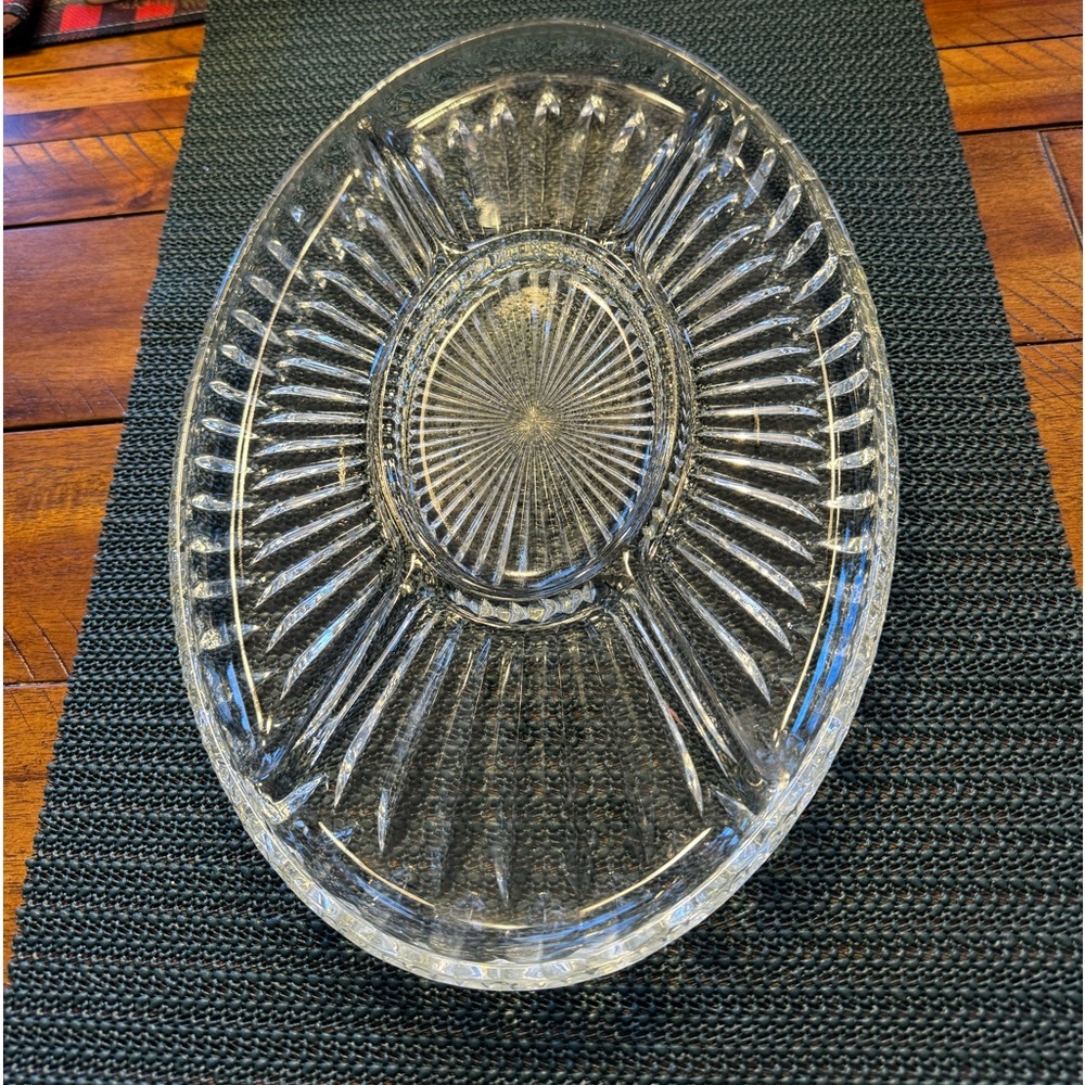 Crystal Glass Oval Serving Dish.